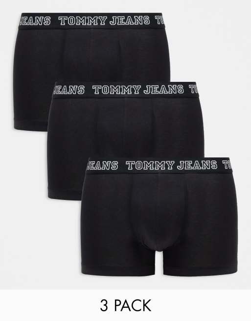 Tommy Jeans 3 pack of varsity trunks in black