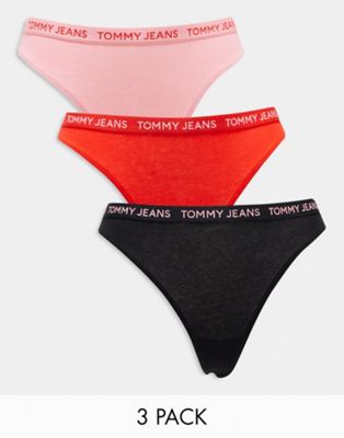 Tommy Jeans 3-Pack Thong in Multi