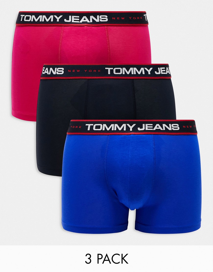 Tommy Jeans 3-pack trunks in multi with logo waistband