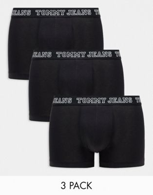 Tommy Jeans 3 pack varsity trunks in black