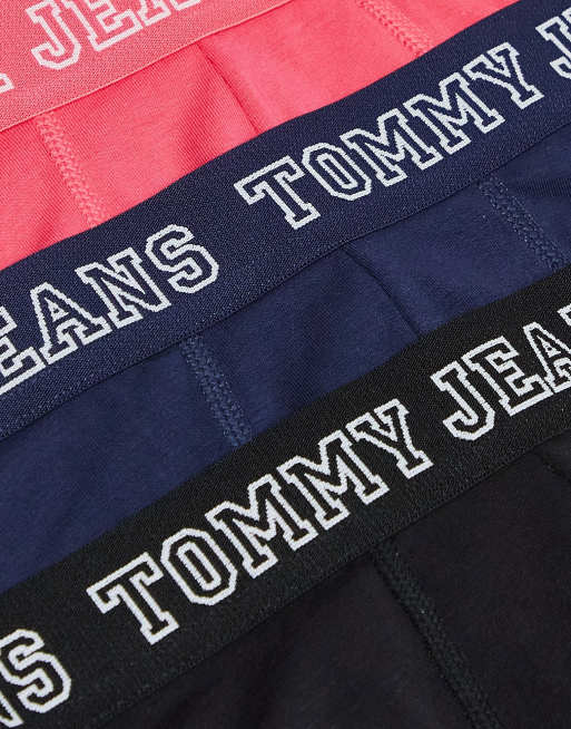 Tommy Jeans 3 pack varsity trunks in gray/ pink/ black