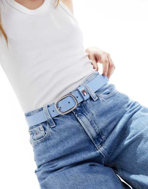 Tommy Jeans - 3.0 - Cintura blu con fibbia ovale, 4 di 4
