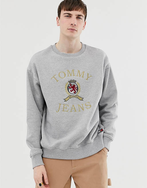Tommy Jeans 6.0 limited capsule crew neck sweatshirt with crest logo in ...