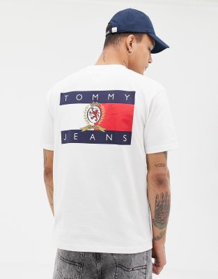 tommy jeans 6.0 limited capsule crew neck sweatshirt with crest logo in navy