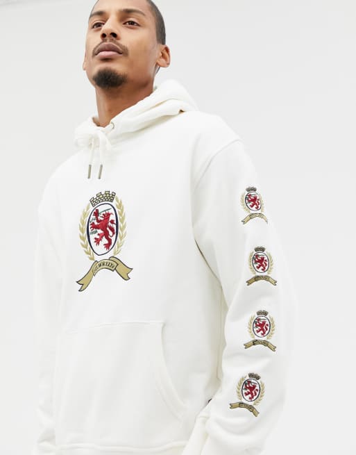 Tommy Jeans 6.0 limited capsule hoodie with repeat crest logo in white