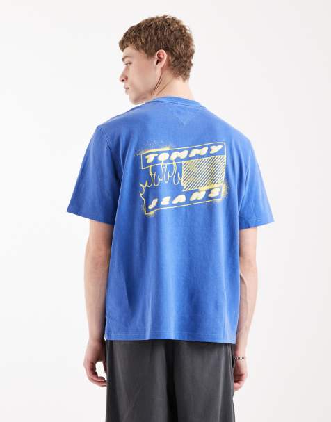 Tommy Jeans 90s bubble flag logo t-shirt in blue - view 1
