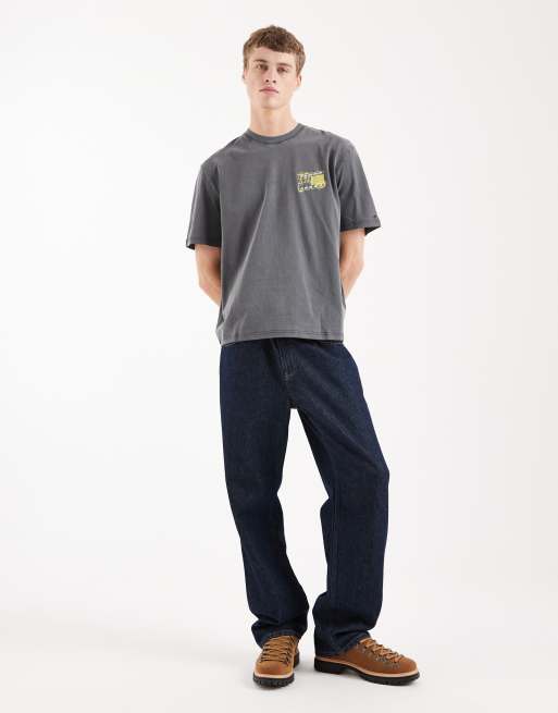 Tommy Jeans 90s bubble flag logo t-shirt in washed black, 2 of 5