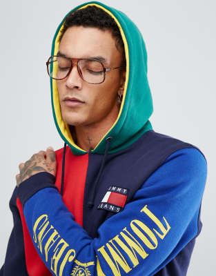 tommy jeans 90s colorblock hoodie