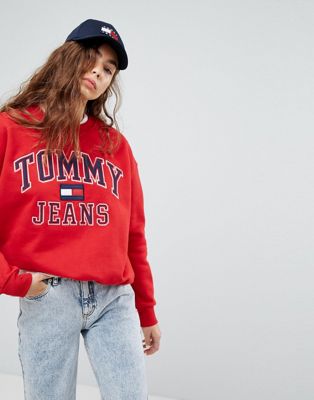red tommy jeans jumper