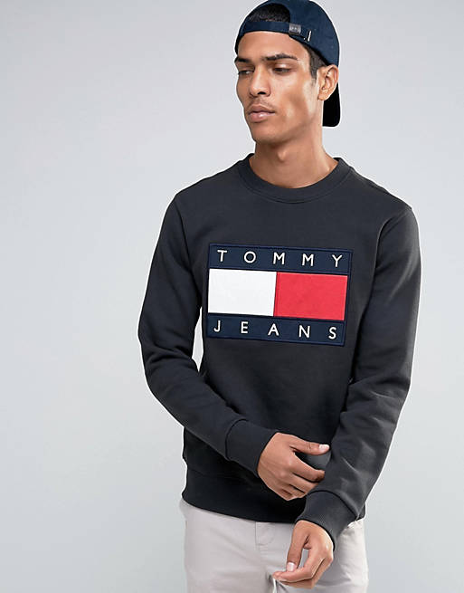 Kredsløb Dokument Ernæring Tommy Jeans 90s Crew Sweatshirt in Black | ASOS