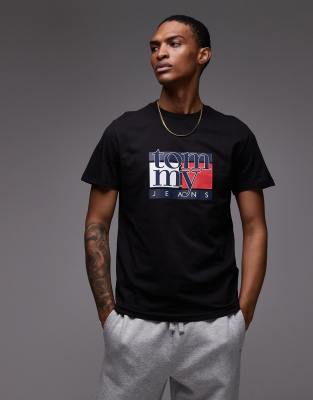 Tommy Jeans 90s Flag T-shirt In Black