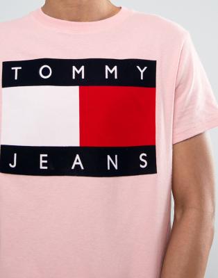 tommy jeans pink t shirt