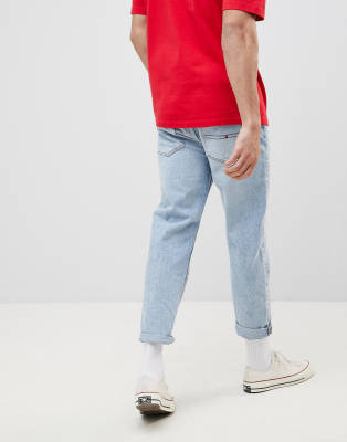 mens cropped tapered jeans