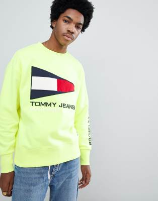 Felpa giallo fluo hot sale tommy hilfiger