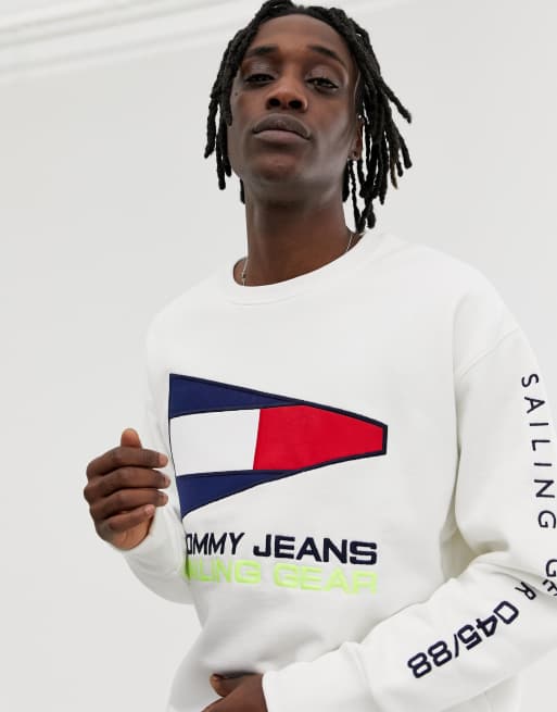 Tommy Jeans 90s Sailing Capsule flag logo crew neck sweatshirt in