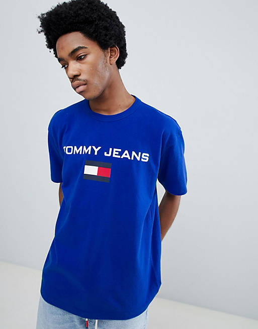 Tommy Jeans 90s Sailing Capsule flag logo crew neck t-shirt in bright ...