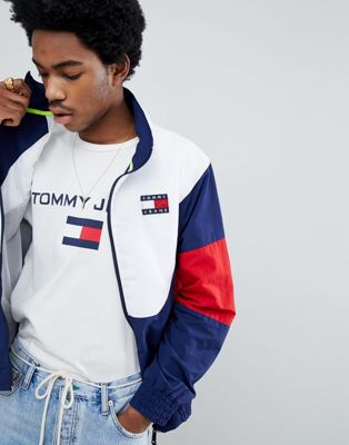 Tommy Jeans 90s Sailing Capsule track jacket in navy/white/red ASOS