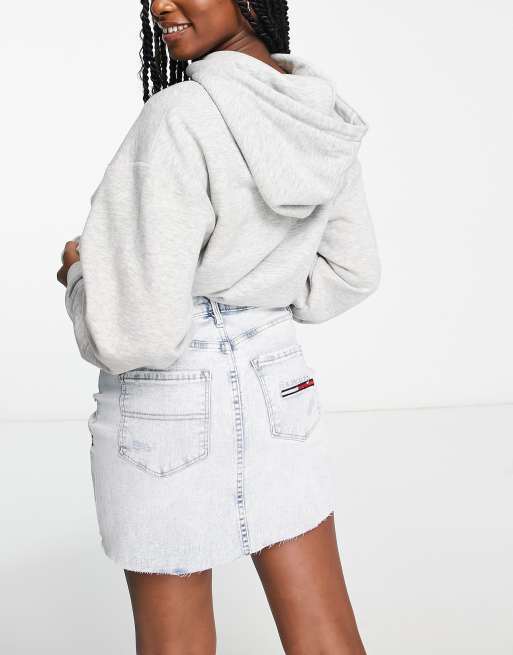 Denim skirt with clearance hoodie