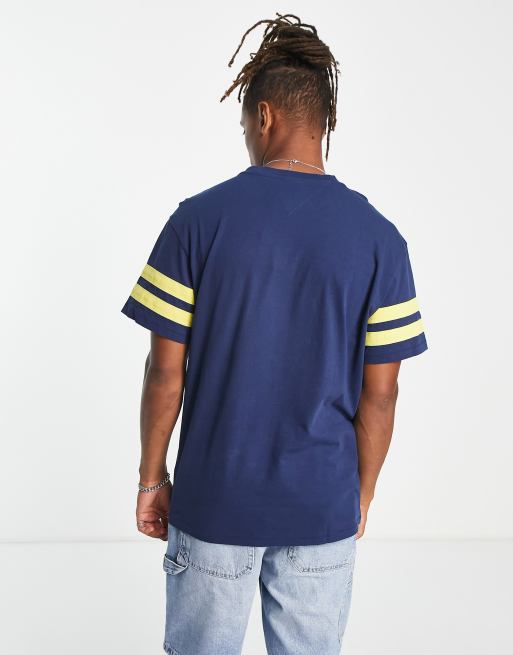 Tommy Jeans - Acid capsule - T-shirt in cotone blu con profili a contrasto - NAVY, 4 di 4