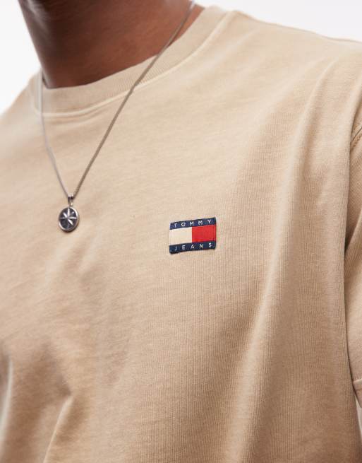 Tommy Jeans - Afslappet gyldenbrun T-shirt med logomærke, 3 af 4