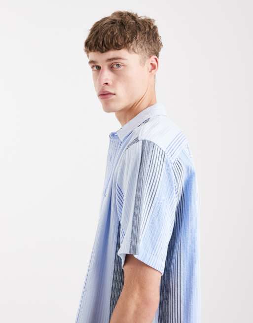 Tommy Jeans - Afslappet skjorte med korte ærmer og blå striber - Del af sæt, 4 af 5