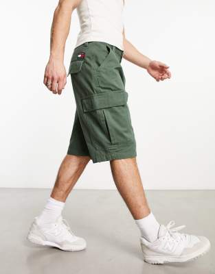 Tommy Jeans AIDEN BAGGY PANT - Cargo trousers - avalon green/olive