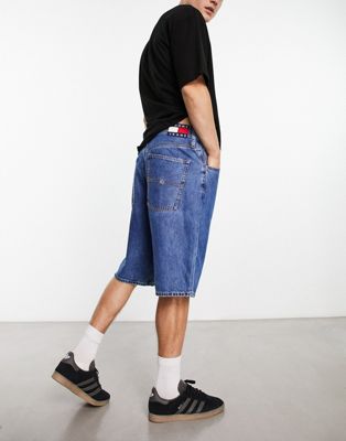 Tommy Jeans Aiden baggy denim shorts in mid wash blue