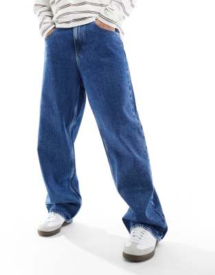 Aiden baggy jeans in mid wash-Blue