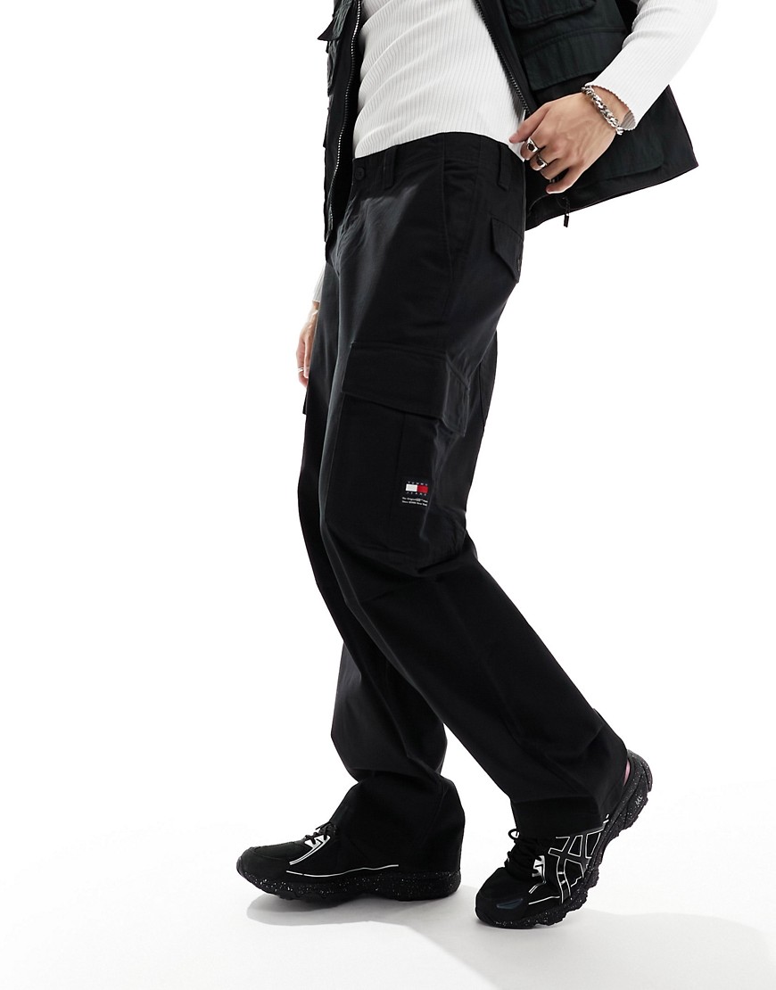 Tommy Jeans Aiden Cargo Pants In Black