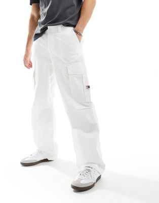 Tommy Jeans Aiden cargo trousers in white