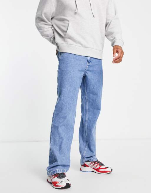 Tommy Jeans cotton skater tapered carpenter jeans in mid wash