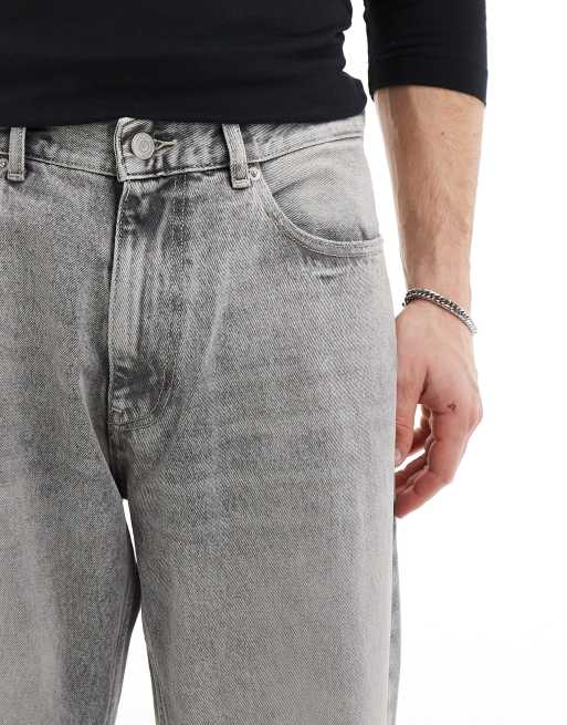 Tommy Jeans – Aiden – Grå, baggy, avsmalnande jeans, 4 av 5