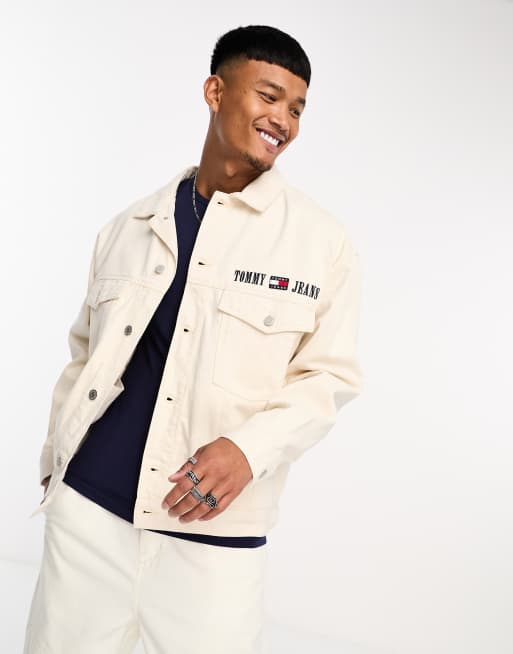 Tommy hilfiger white jean cheap jacket