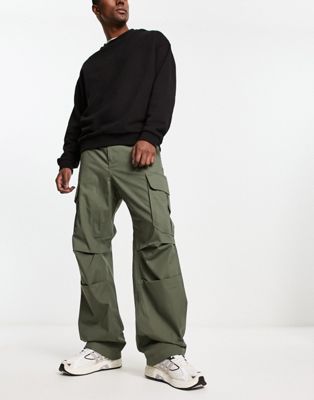 Tommy Jeans Aiden baggy cargo trousers in khaki - ASOS Price Checker