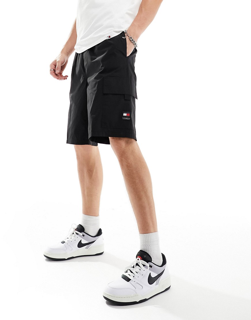 Tommy Jeans Aiden utility shorts in black