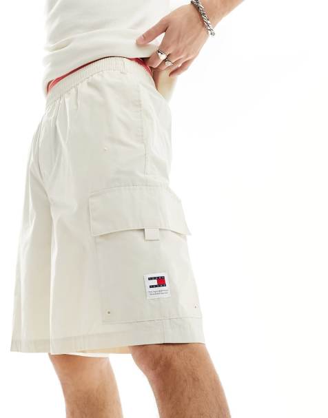 Tommy Jeans – Aiden – Utility-Shorts in Wollweiß - view 1