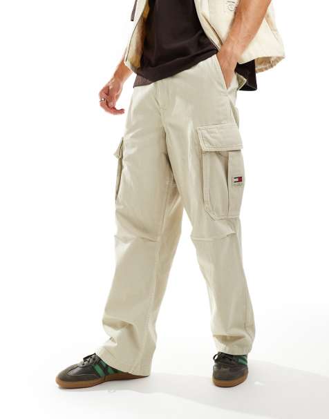 Tommy Jeans – Aiden – Weite Cargohose in Steinbeige - view 1