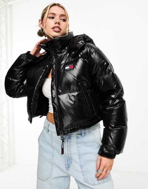 Alaska Glossy Cropped Puffer Jacket, Tommy Hilfiger