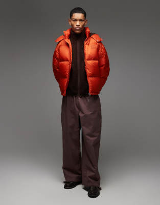 Tommy Jeans Alaska Down Puffer Jacket In Orange