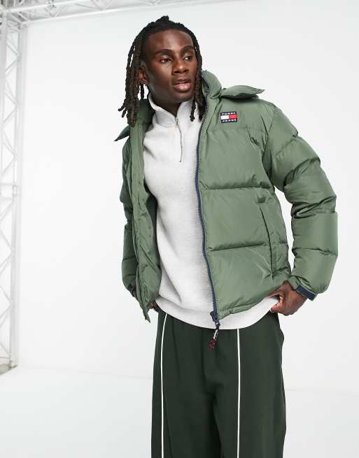 Tommy jeans store green puffer jacket