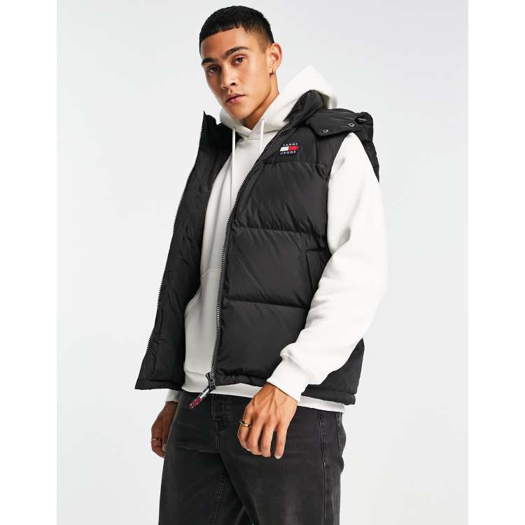 down Jeans ASOS alaska in | vest Tommy black - polyester hooded BLACK puffer