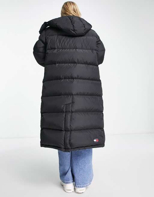 Tommy Jeans - Alaska - Lang gewatteerd jack met donsvulling en capuchon in zwart , 2 van 4