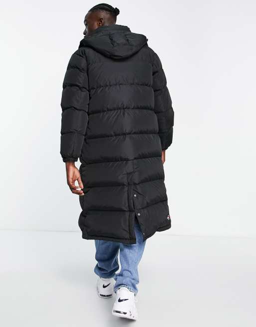 Tommy Jeans Alaska maxi longline hooded puffer parka in black, 2 of 4