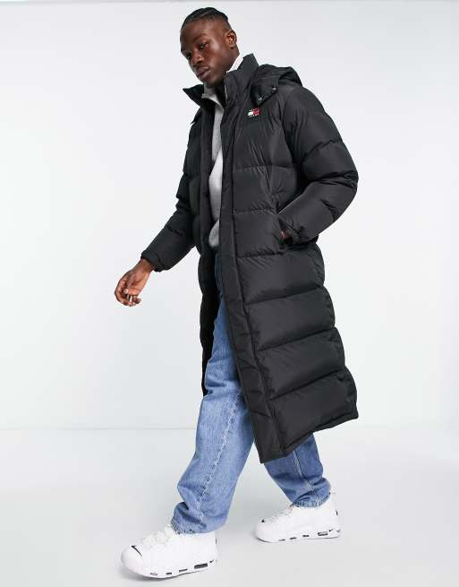 Tommy Jeans essential polyester hooded puffer jacket in navy