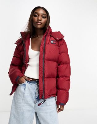 Hooded Alaska Puffer Jacket, Red