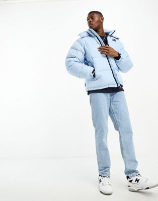 Tommy Jeans alaska puffer jacket in light blue