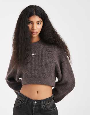Tommy Jeans Alpaca Knit Sweater In Brown