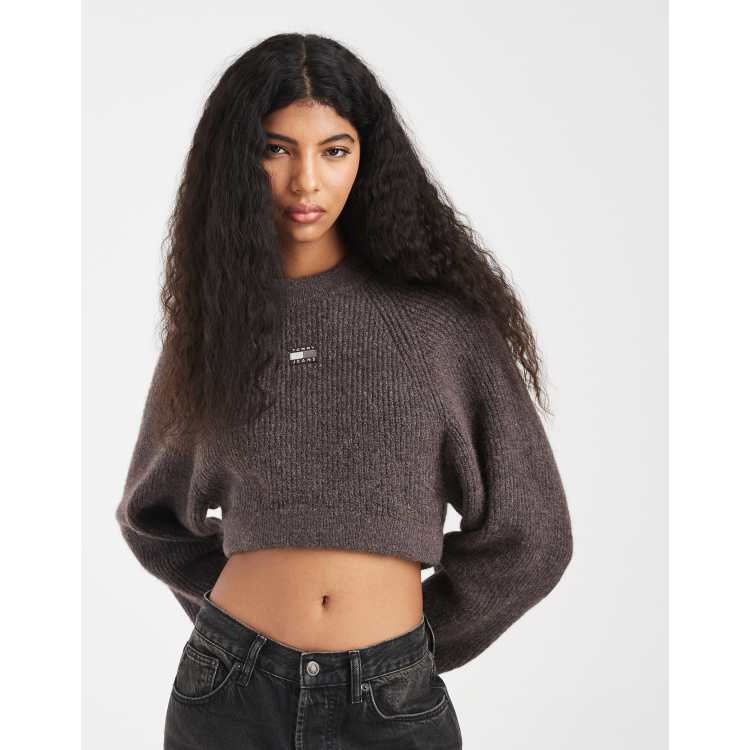 Tommy Jeans alpaca knit sweater in dark brown | ASOS