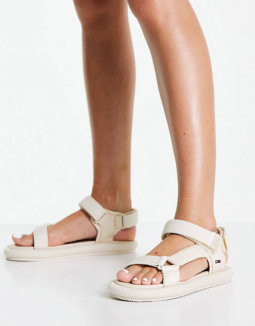 Tommy Jeans ankle strap sandal in cream