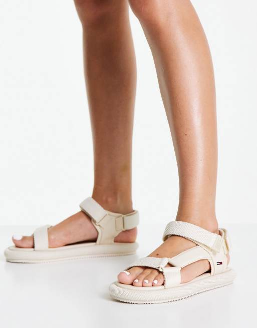 Cream ankle hot sale strap sandals